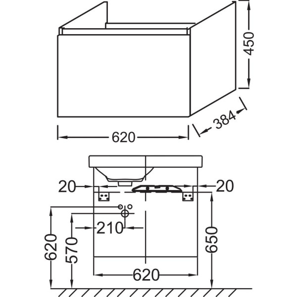 Тумба подвесная Jacob Delafon Odeon up 62 белый (EB886-N18) Тумба подвесная Jacob Delafon Odeon up 62 белый (EB886-N18)