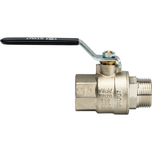 Кран 3/4" ВН шаровый Stout (черная ручка, полнопроходной) SVB-0003-000020 Кран 3/4" ВН шаровый Stout (черная ручка, полнопроходной) SVB-0003-000020