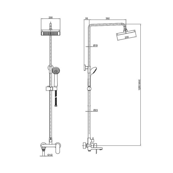 Система душевая Bravat Opal C (F6125183CP-A1-RUS)