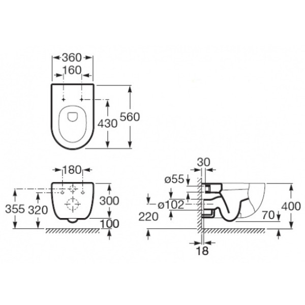 Унитаз подвесной Roca Meridian 346247000