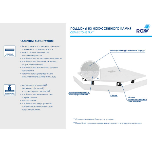 Душевой поддон RGW ST/T-W 80x80 белый (16155088-01) Душевой поддон RGW ST/T-W 80x80 белый (16155088-01)