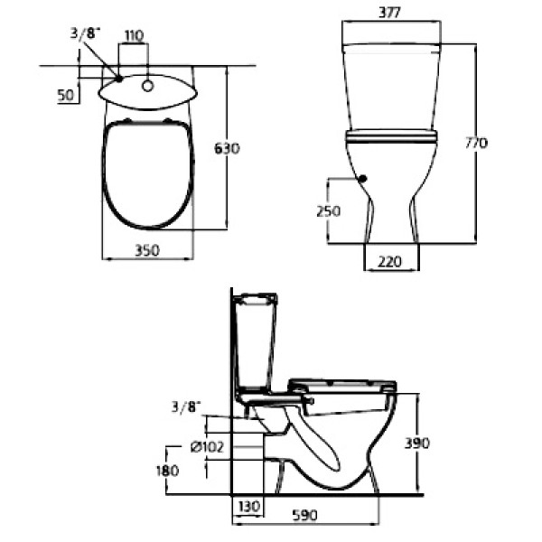 Унитаз-компакт Ideal Standard Oceane Junior 770x355x630 (W909001)