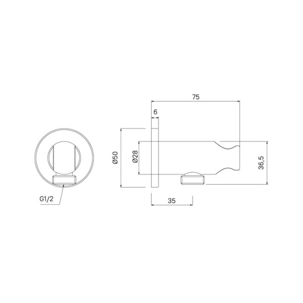 Выход для шланга с держателем для лейки черный матовый Dale Milardo (DALBL00M62)