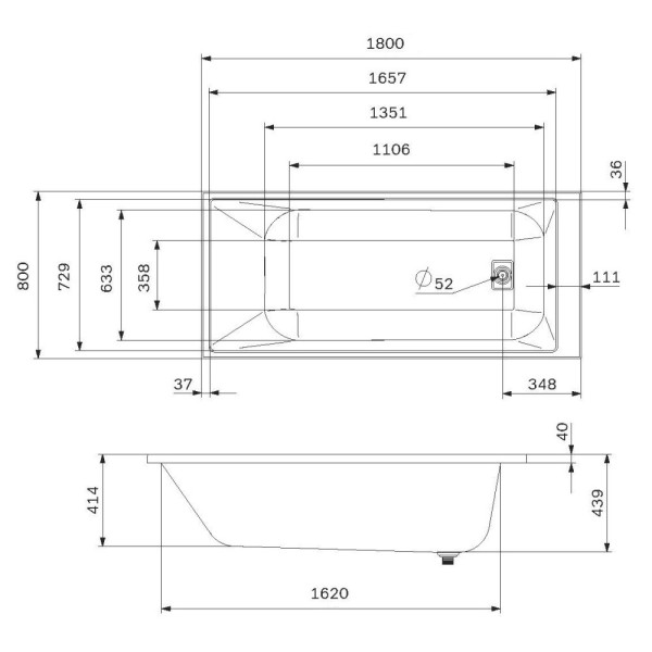Ванна акриловая AM.PM Libre 180x80 белая (W60A-180-080W-A)