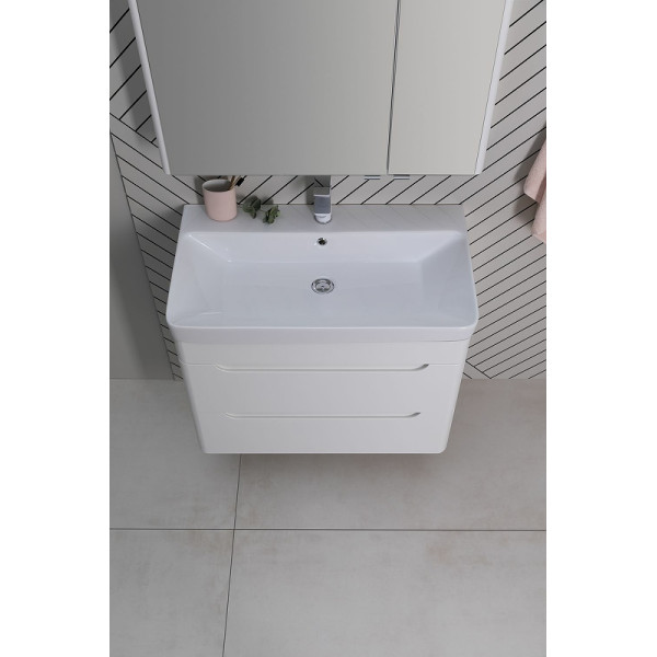 Тумба подвесная Aquanet София 80 белый глянец (2 ящика) (00274002)