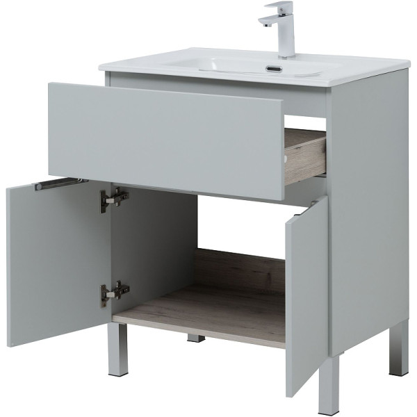 Тумба напольная Aquanet Алвита New 70 1 ящик, 2 дверцы, серый (00303899)