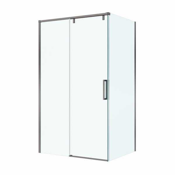 Душевой уголок BelBagno Soft Close-1 120x100x200 стекло прозрачное, профиль оружейная сталь матовая (SOFT_CLOSE-1-AH-1-120/100-C-GM)