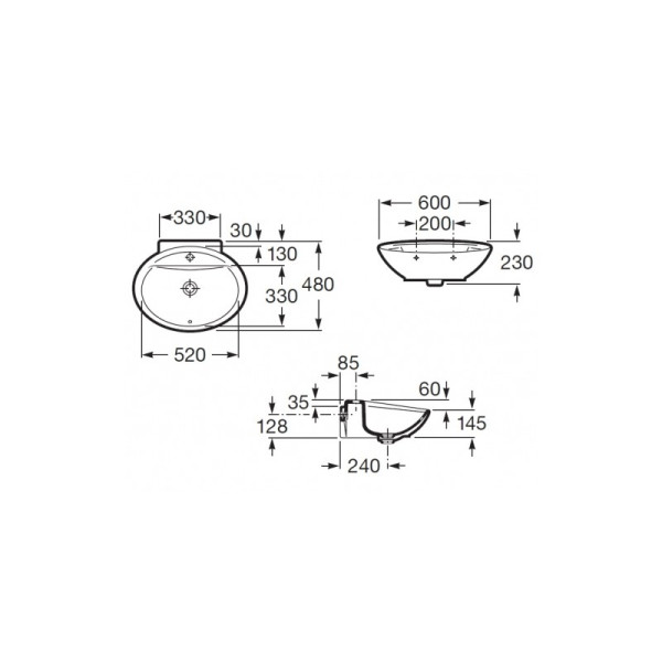 Раковина накладная Roca Fontana 60х48 (327877000)