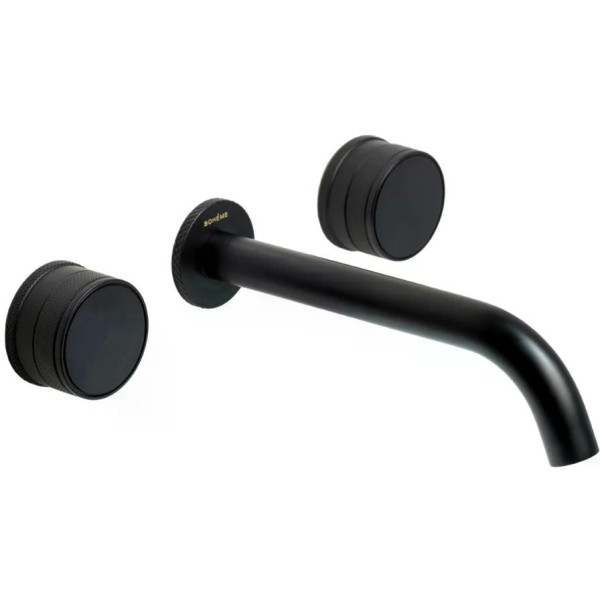 Смеситель для раковины на 3 отв.Boheme PRESTIGE B (черный) (152-2-B-PR)