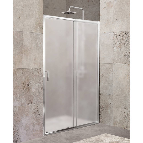 Душевая дверь BelBagno Unique 100x190 стекло рифленое, профиль хром (UNIQUE-BF-1-10/115-P-Cr)
