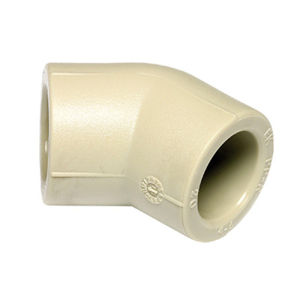 Угольник PP-R 50 мм. 45 гр. "EKOPLASTIK" (серый) Угольник PP-R 50 мм. 45 гр. "EKOPLASTIK" (серый)