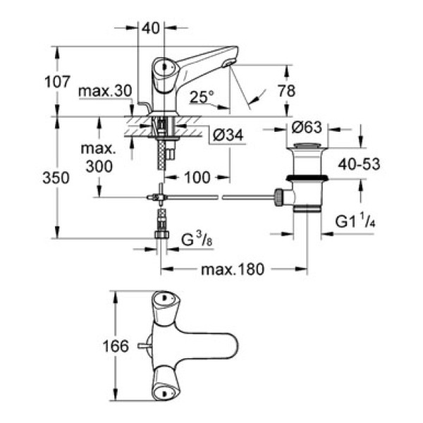 Смеситель для раковины Grohe Costa S (21255001)