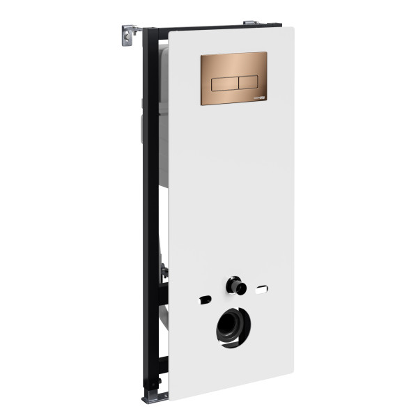 Инсталляция для унитаза WasserKRAFT Abens с клавишей смыва золото розовое (20TLT.010.ME.WH.RG03)