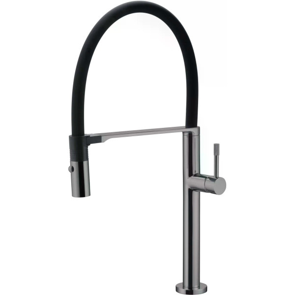 Смеситель для кухни Boheme Kitchen Графит с гибким изливом (114-SGM)