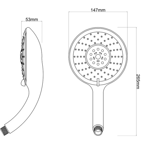 Душевая лейка Melodia Luxe 5 функций d150 хром/серый (MKP26307BL) Душевая лейка Melodia Luxe 5 функций d150 хром/серый (MKP26307BL)