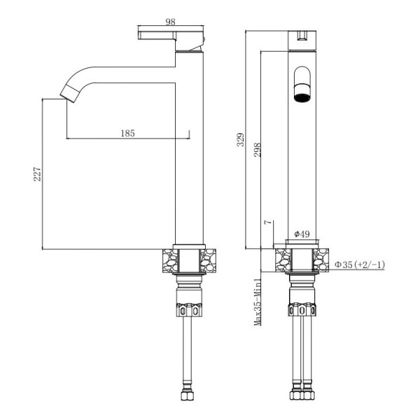 Смеситель для раковины Voda Vessel Gold золотой (VSL25G)