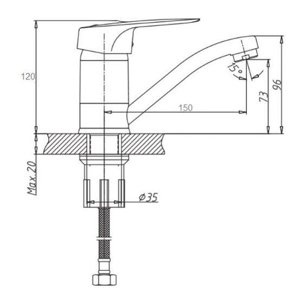Смеситель для раковины Dlin хром (D151629)