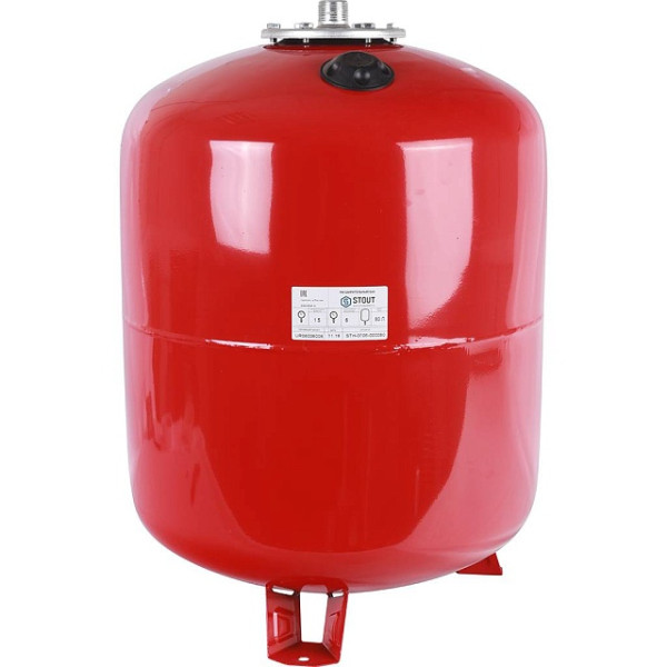 Бак расширительный для систем отопления Stout 80 л. (6 бар, красный) (STH-0006-000080)