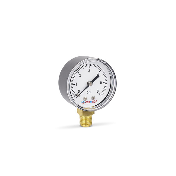 Манометр 1/4" 6 бар 50 мм Varmega (радиальный) Varmega (VMMT10-500602) Манометр 1/4" 6 бар 50 мм Varmega (радиальный) Varmega (VMMT10-500602)