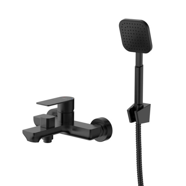 Смеситель для ванны и душа Milardo Maze с душевым гарнитуром черный матовый (MAZBL00M02) Смеситель для ванны и душа Milardo Maze с душевым гарнитуром черный матовый (MAZBL00M02)