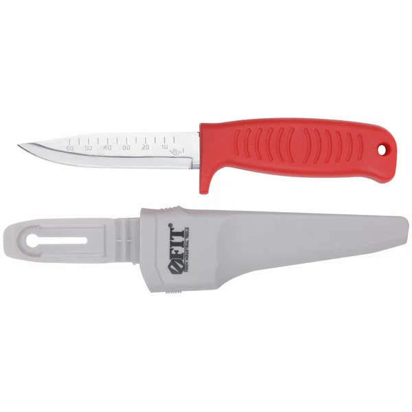 Нож строительный FIT нержав. пл.ручка линейка на лезвии (10622)