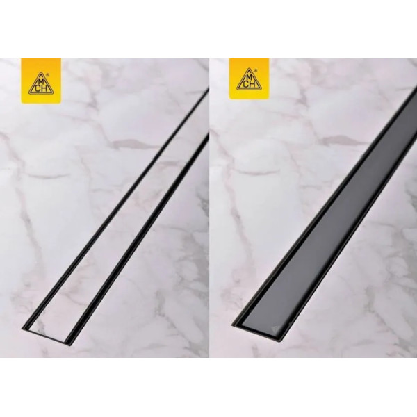 Лоток душевой 650 мм. MCH Chudej Klasik/Floor Black Edition (решетка нерж. сталь черная, боковой слив D 50) CH650/50KC
