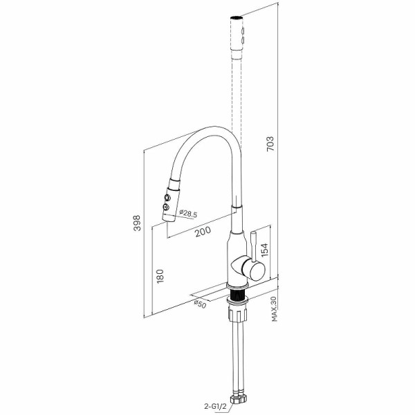 Смеситель для кухни Milardo Meal с гибким изливом черный (M01BL2FM05) Смеситель для кухни Milardo Meal с гибким изливом черный (M01BL2FM05)