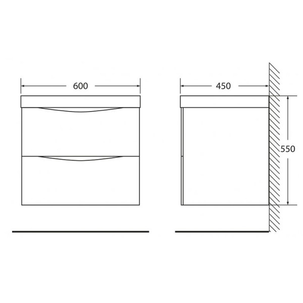 Тумба подвесная BelBagno Marino 60 см Bianco Lucido (Marino-600-2C-SO-BL-P)