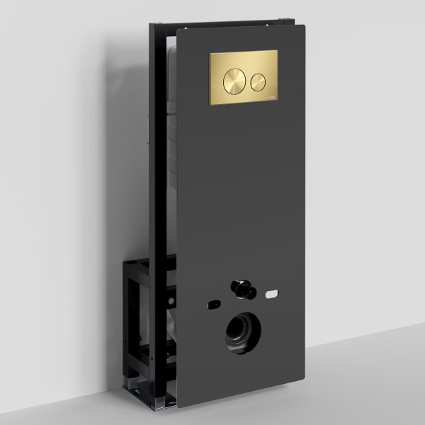 Инсталляция для унитаза WasserKRAFT Glan с клавишей смыва золото матовое (66TLT.010.ME.BL.MG02)