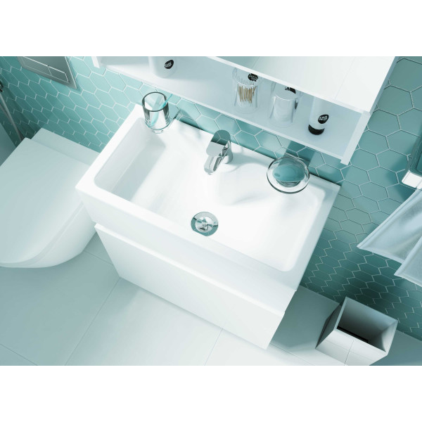 Тумба напольная 1Marka Mira 600*300*850 с раковиной, белый (У83301)