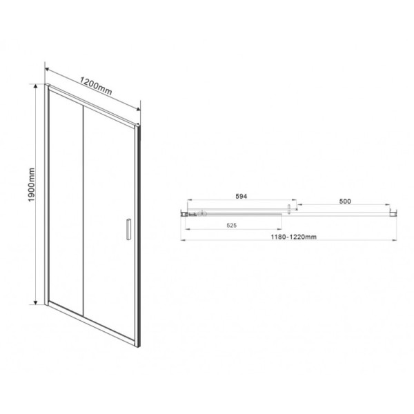 Душевая дверь Vincea Garda VDS-1G 1200х1900 стекло прозрачное, профиль хром (VDS-1G120CL)