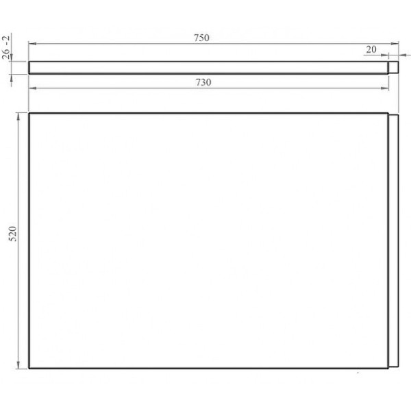 Экран торцевой для ванны C-Bath 75x52 (CBQPS0102)