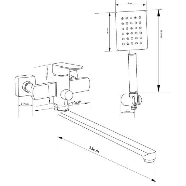 Смеситель для ванны и душа Melodia della vita Sinfonia хром (MDV30441ss)