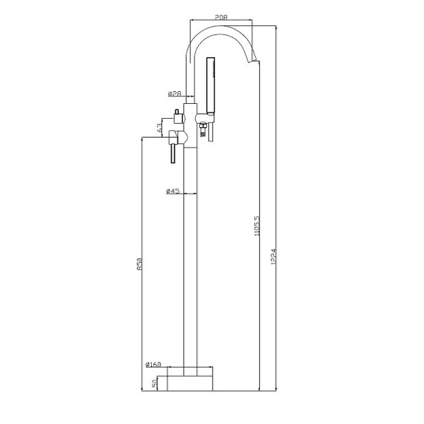 Смеситель напольный Belbagno Nova черный (NOV-FMT-NERO)