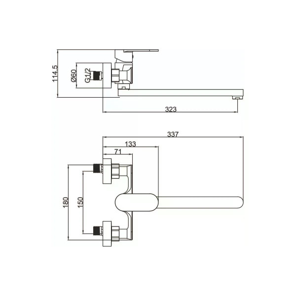 Смеситель для ванны и душа Fashun хром (A4685)