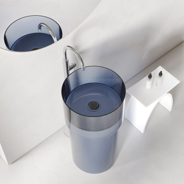 Раковина отдельностоящая Abber Kristall 45x45x90 синий (AT2701Saphir)