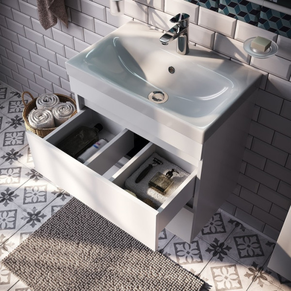 Тумба подвесная Iddis Zodiac с ящиками 60x37,3 белая (ZOD6CB0i95)