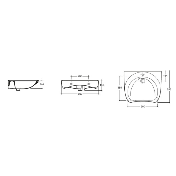 Раковина подвесная Керамин Инклюжн 65 66х55,5х19 с отверстием крепление в комплекте белая (CS00087561)