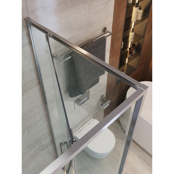 Душевой уголок Cezares Lux 90x100x195 стекло прозрачное, профиль хром (LUX-AH-FS-1-90/100-C-CR)