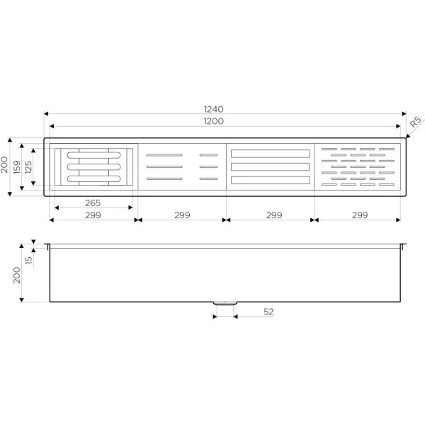 Сушка для посуды встраиваемая Omoikiri DRY-01-LG 1240*200*200 (без вставок) светлое золото (4999108)