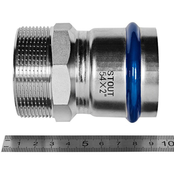 Переход 54х2"Н Stout SSS-2021 ВПр-НР (нерж.ст., пресс) SSS-2021-000542
