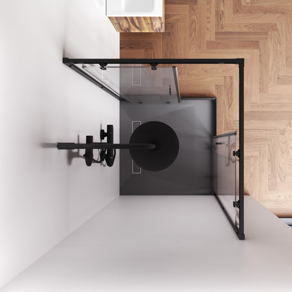 Душевой уголок AM.PM Gem 90x90x195 стекло прозрачное, профиль черный матовый (W90G-403-9090BT)