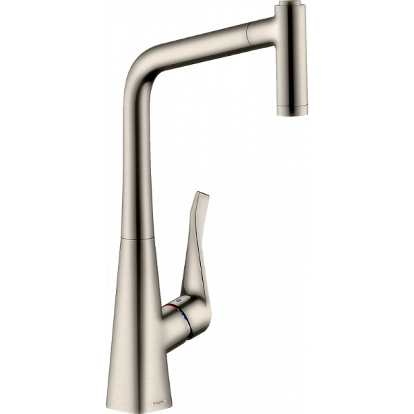 Смеситель для кухни Hansgrohe Metris с выдвижным изливом хром (14820800) Смеситель для кухни Hansgrohe Metris с выдвижным изливом хром (14820800)