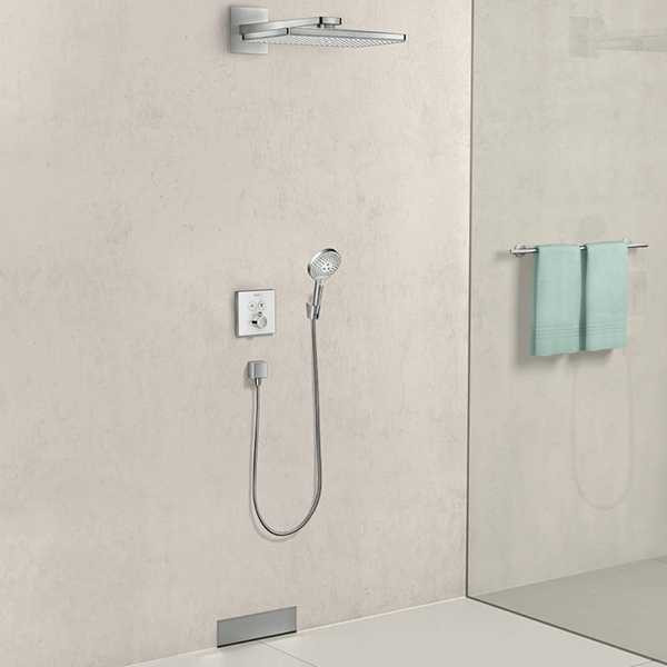 Держатель для шланга Hansgrohe Fixfit Square черный матовый (26455670) Держатель для шланга Hansgrohe Fixfit Square черный матовый (26455670)