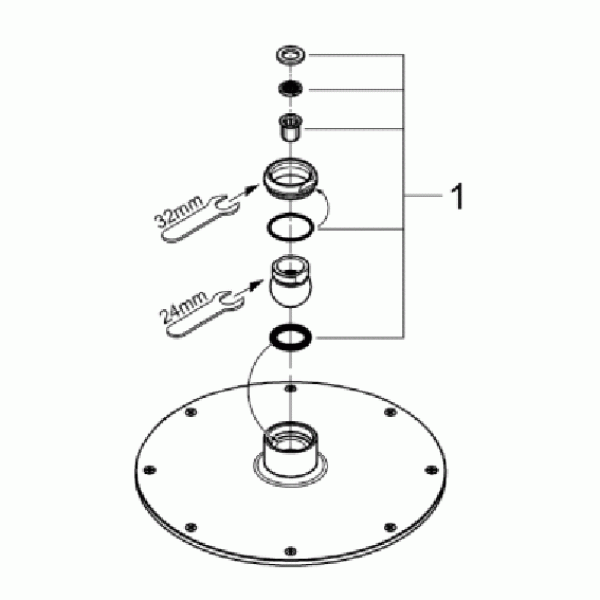 Душ верхний с одним режимом Grohe Rainshower Cosmopolitan 310 (27477000)