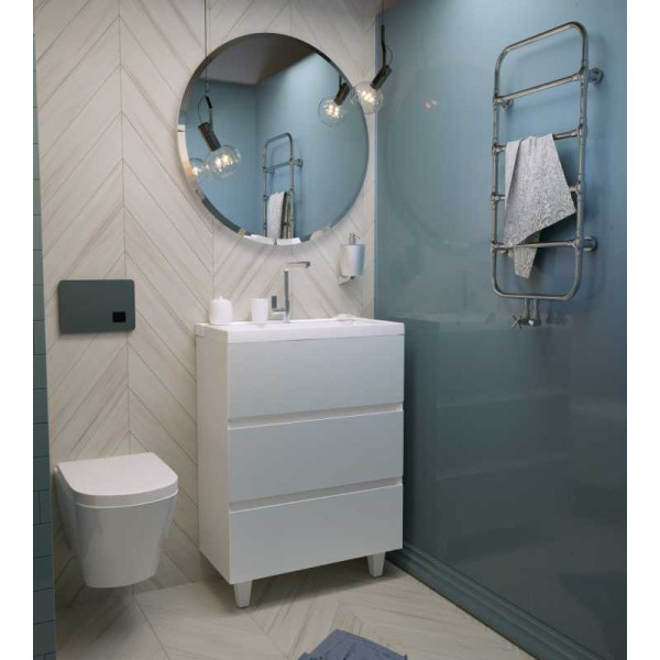 Тумба напольная Marka One Bumble 600*300*850 с раковиной, белая (У90671) Тумба напольная Marka One Bumble 600*300*850 с раковиной, белая (У90671)