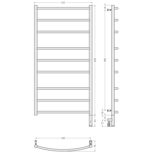 Полотенцесушитель электрический Сунержа Галант 3.0 1200x600 провод справа матовый чёрный (31-5801-1260) Полотенцесушитель электрический Сунержа Галант 3.0 1200x600 провод справа матовый чёрный (31-5801-1260)
