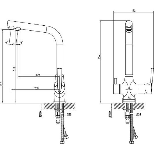 Смеситель для кухни SMARTsant с каналом для фильтрованной воды (SM134041AA) Смеситель для кухни SMARTsant с каналом для фильтрованной воды (SM134041AA)