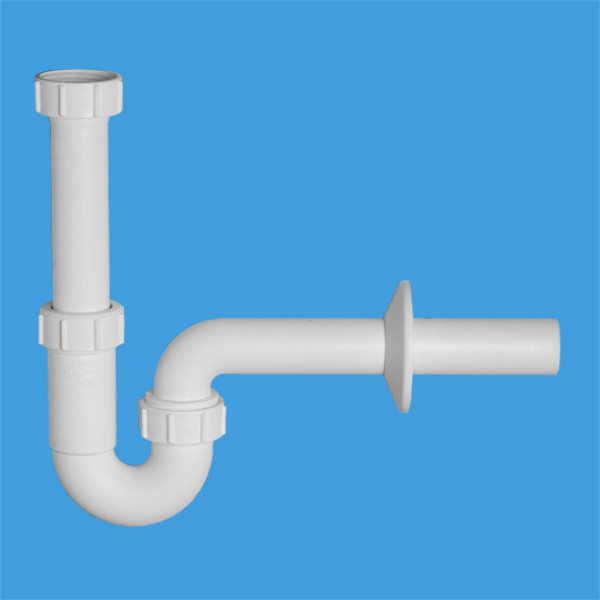 Сифон 32 мм. трубный Р-образный для донного клапана c отводом McAlpine (MRW8) Сифон 32 мм. трубный Р-образный для донного клапана c отводом McAlpine (MRW8)