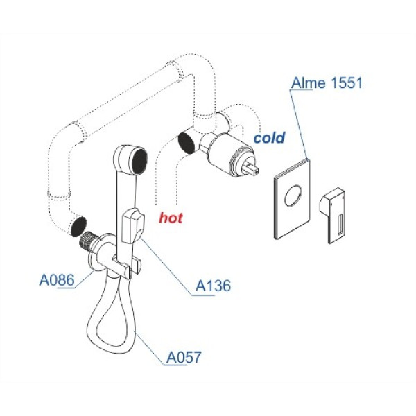 Смеситель с гигиеническим душем WasserKRAFT Alme Хром (A15157) Смеситель с гигиеническим душем WasserKRAFT Alme Хром (A15157)